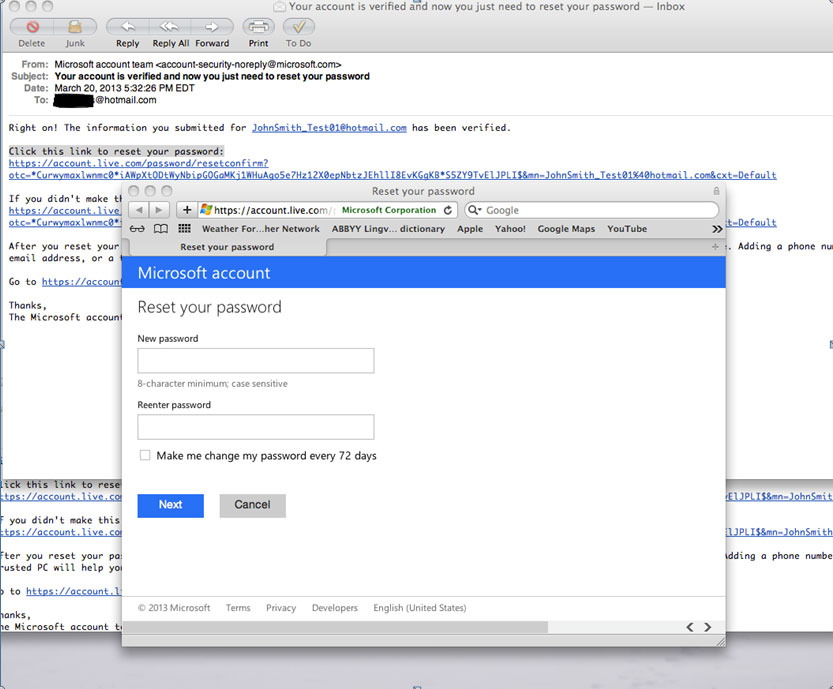 Password changer windows 8: Access to your second e-mail (contact e-mail) account from any other computer via an email client or online e-mail program