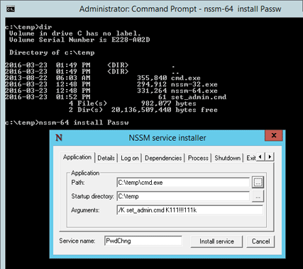 Password Changer. Resetting Domain Admin Password