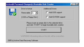 Password recovery software. Boot Disk