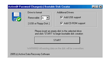 Password recovery software. Boot Disk